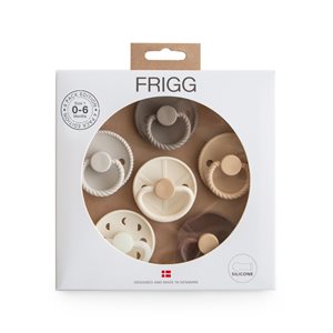 FRIGG 6-Pack Pacifiers - Round Silicone - Earthy Wonder - Size 1